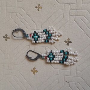 Vintage southwest beaded boho earrings Bohemian Bead